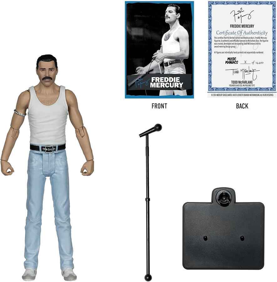 Music Maniacs Rock Wave 3 - Freddie Mercury (Queen) 6 Inch Action