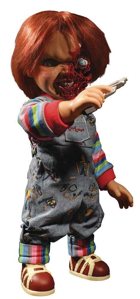 CHILD'S PLAY 3 TALKING PIZZA FACE チャッキー Mezco Child's Play 3 Talking Pizza Face Chucky Doll Mega