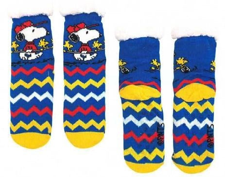 Socks Peanuts Red Hat Snoopy and Woodstock Sherpa Lined Socks