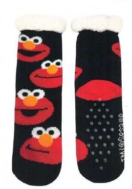 Socks Sesame Street Elmo Heads Sherpa Lined Socks