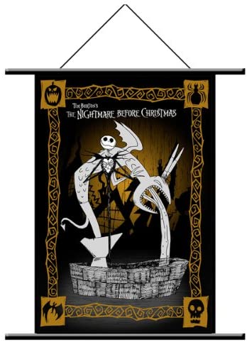 Neca Nightmare Before Christmas "Jack and Fountain" Wall Scroll - figurineforall.com