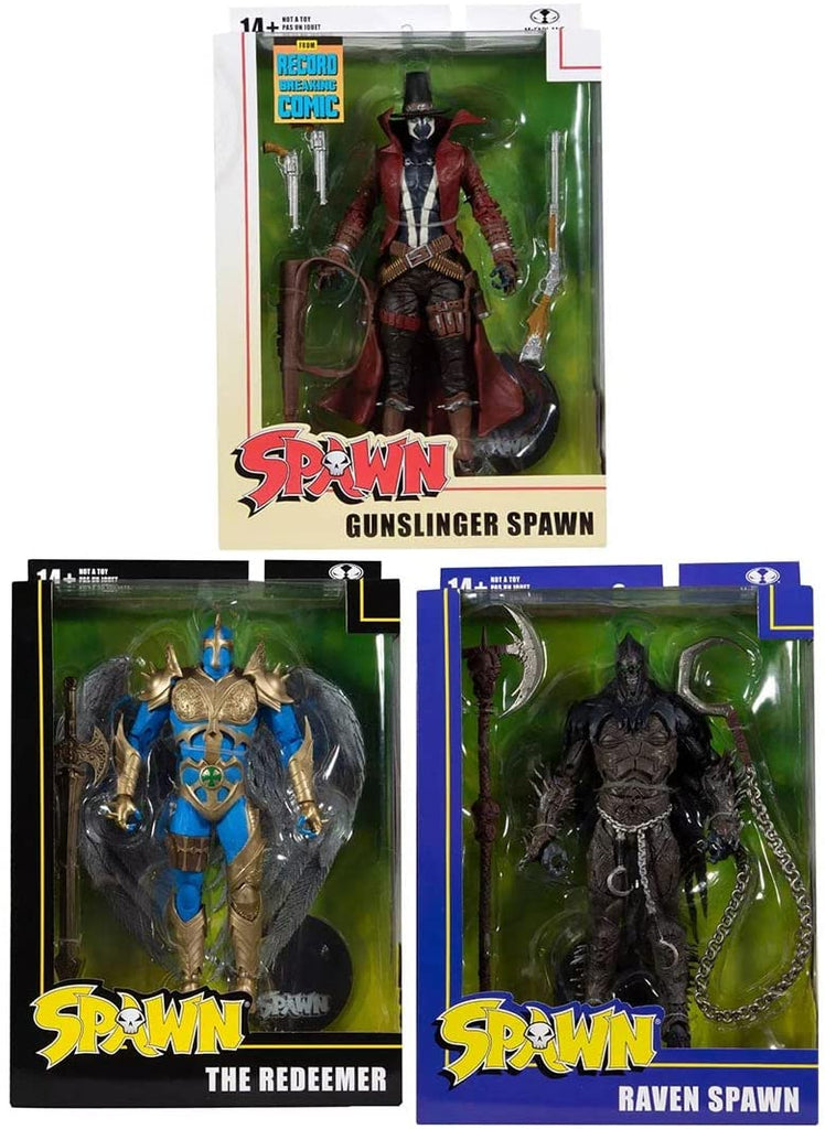 Spawn 7 Inch Action Figure Wave 1 - Set of 3 (Raven - Redeemer - Gunslinger) - figurineforall.com