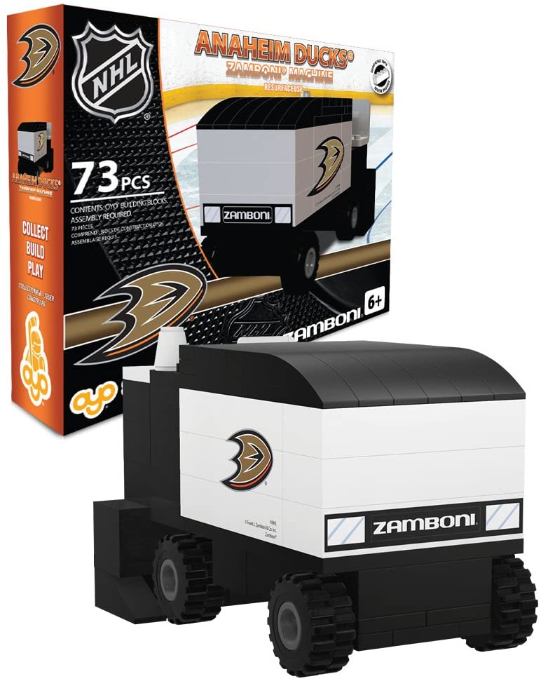 OYO Sports NHL Hockey Zamboni Anaheim Ducks Buildable 73 pcs Ice Resurfacing Machine Building Blocks Set - figurineforall.com