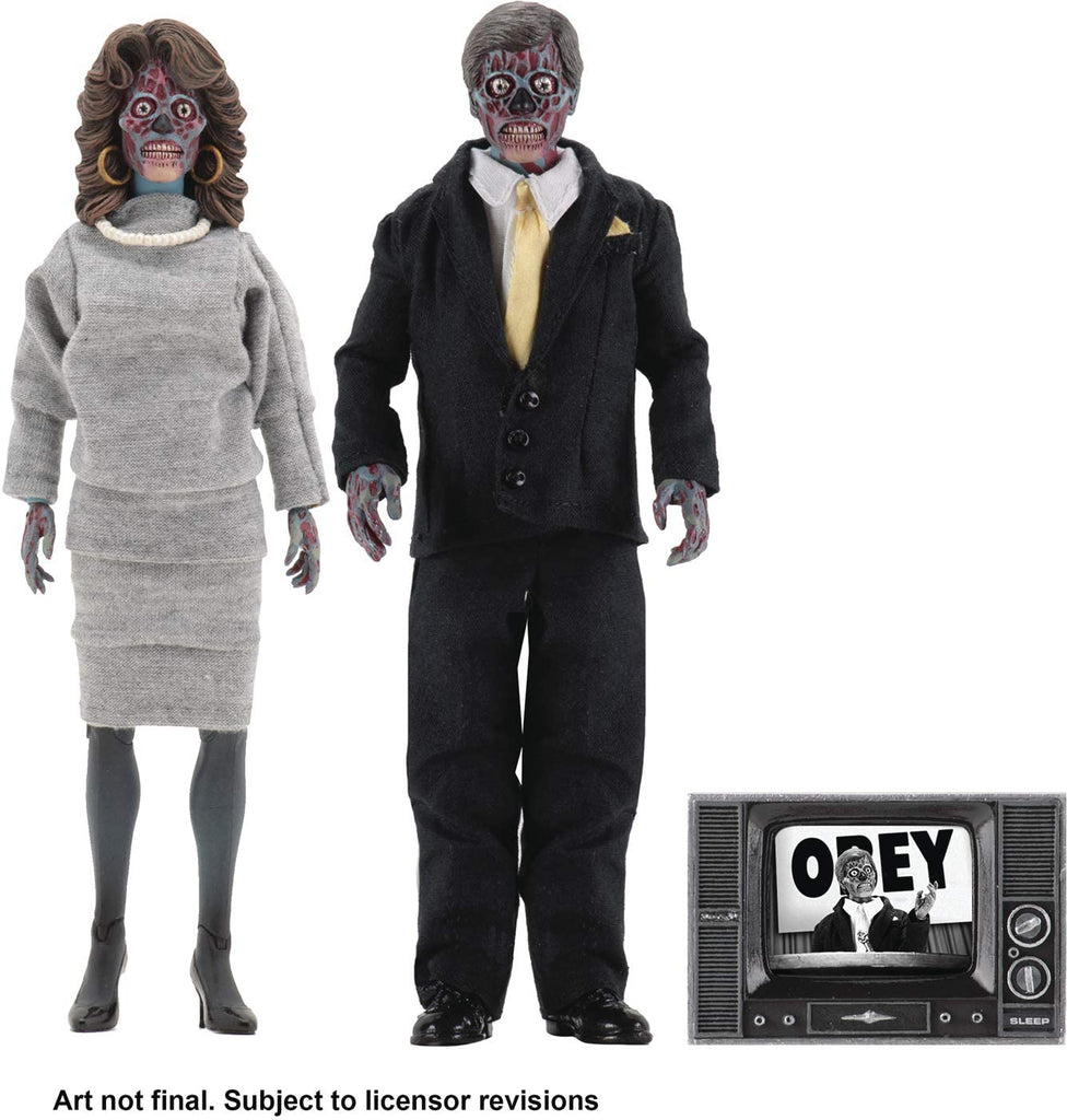 NECA They Live: Aliens 8 Inch Retro Action Figure 2 Pack - figurineforall.com