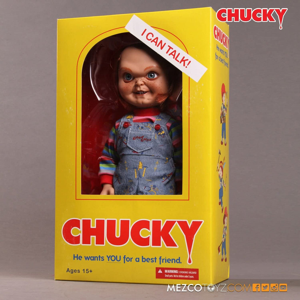 Designer Series Chucky Good Guy Sneering 15 Inch Mega Scale Doll With Sound (Damaged box) - figurineforall.com