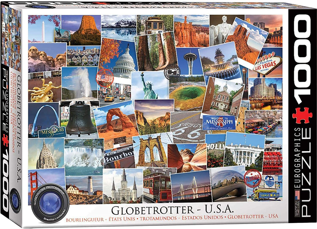 Puzzle 1000 Piece - USA Globetrotter Jigsaw Puzzle 6000-0750 - figurineforall.com