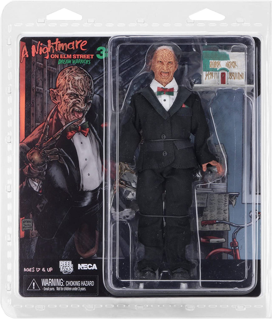 NECA - Nightmare on Elm Street Part 3 - 8” Clothed Action Figure - Tuxedo Freddy - figurineforall.com