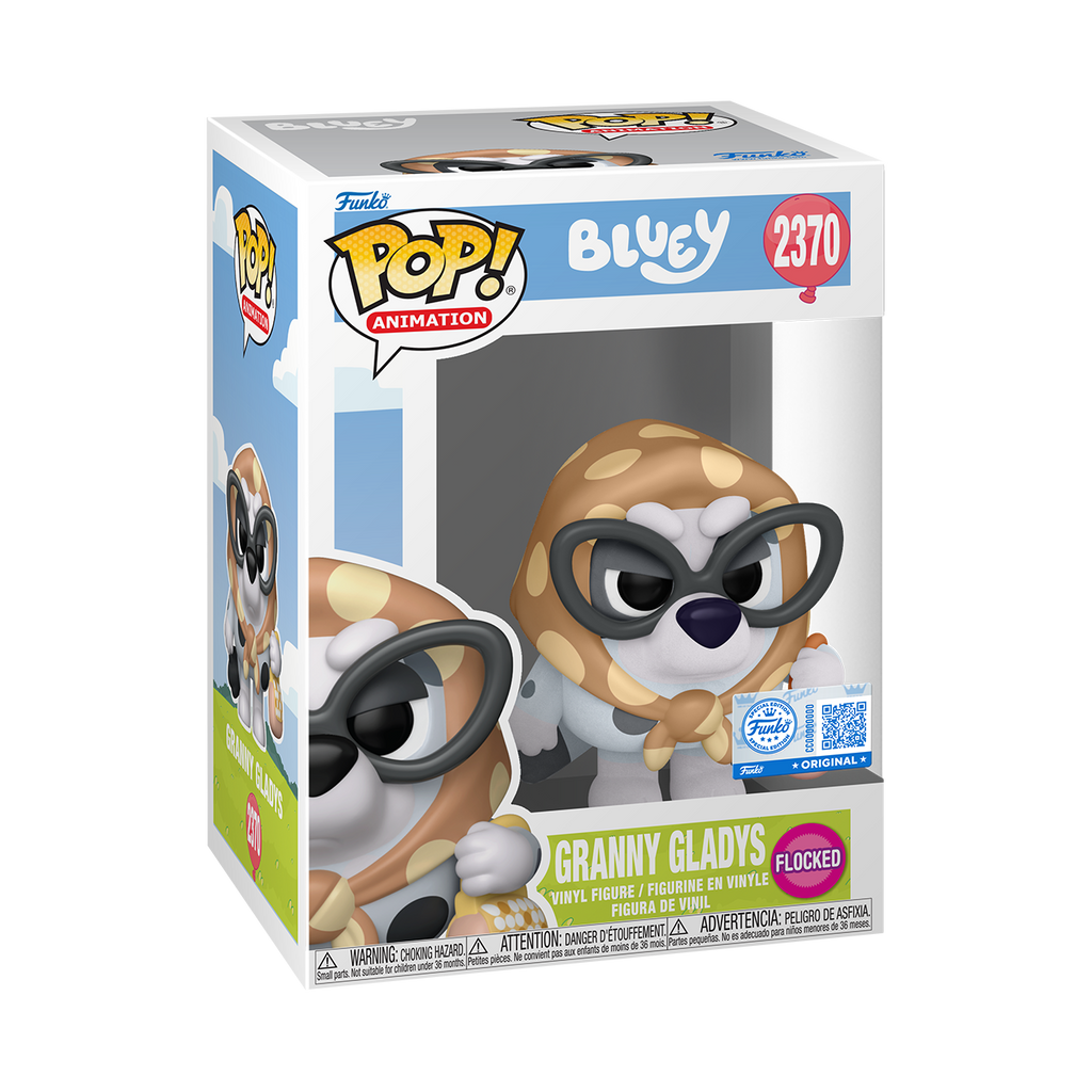 Pop Animation Bluey 3.75 Inch Vinyl Figure - Granny Gladys (Flocked) Exclusive #2370