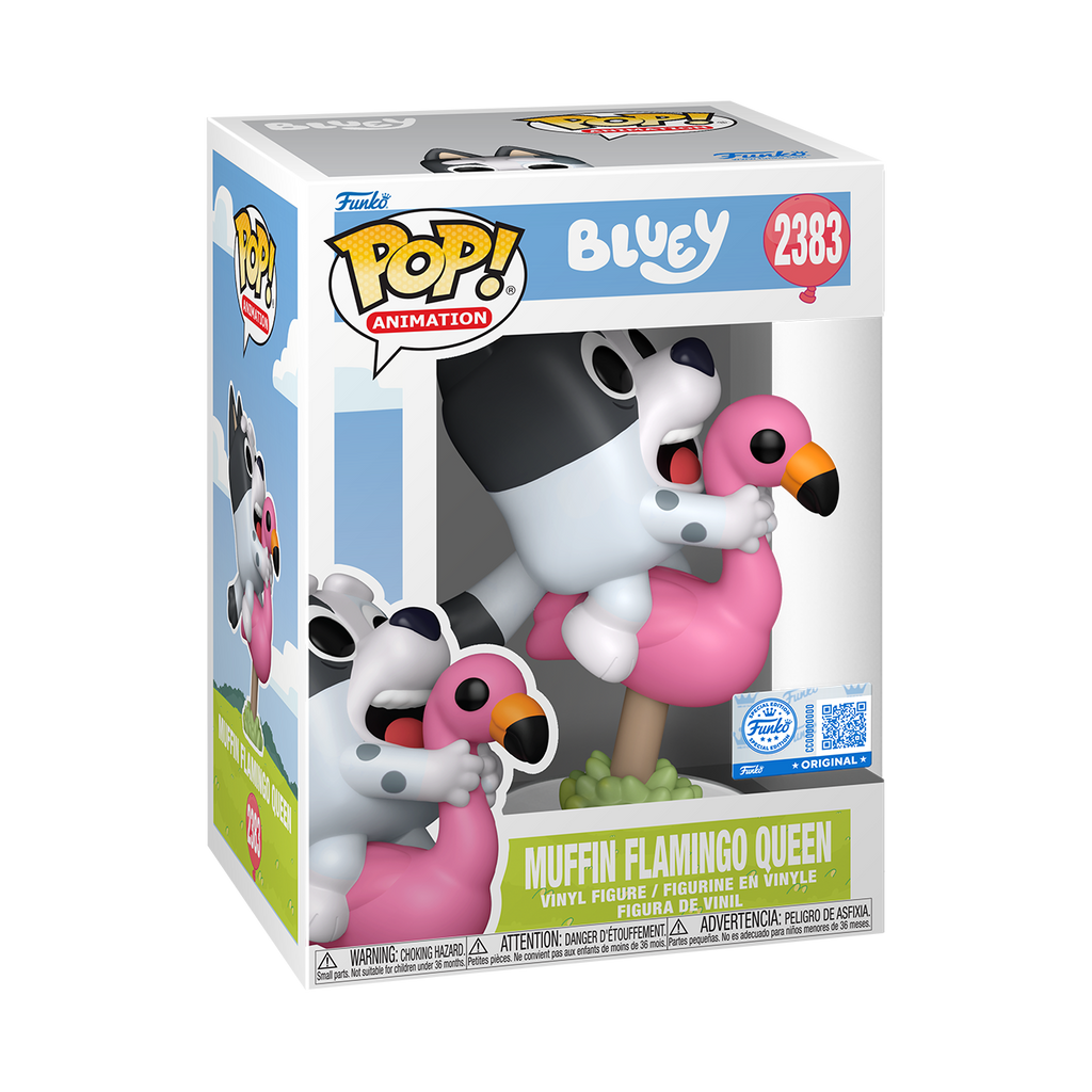 Pop Animation Bluey 3.75 Inch Vinyl Figure - Muffin Flamingo Queen Exclusive #2383