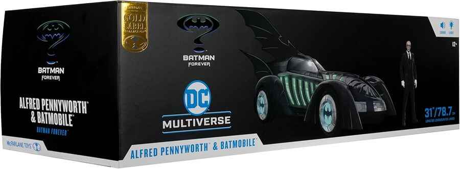 DC Multiverse Batman Forever - Batmobile and Alfred Pennyworth (Gold Label) 7 Inch Scale Vehicle