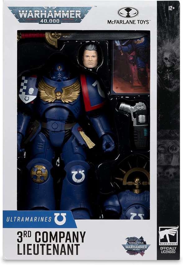 Warhammer 40,000 Wave 13 Total War 3rd Company Lieutenant (Ultramarines) 7 Inch Action Figure
