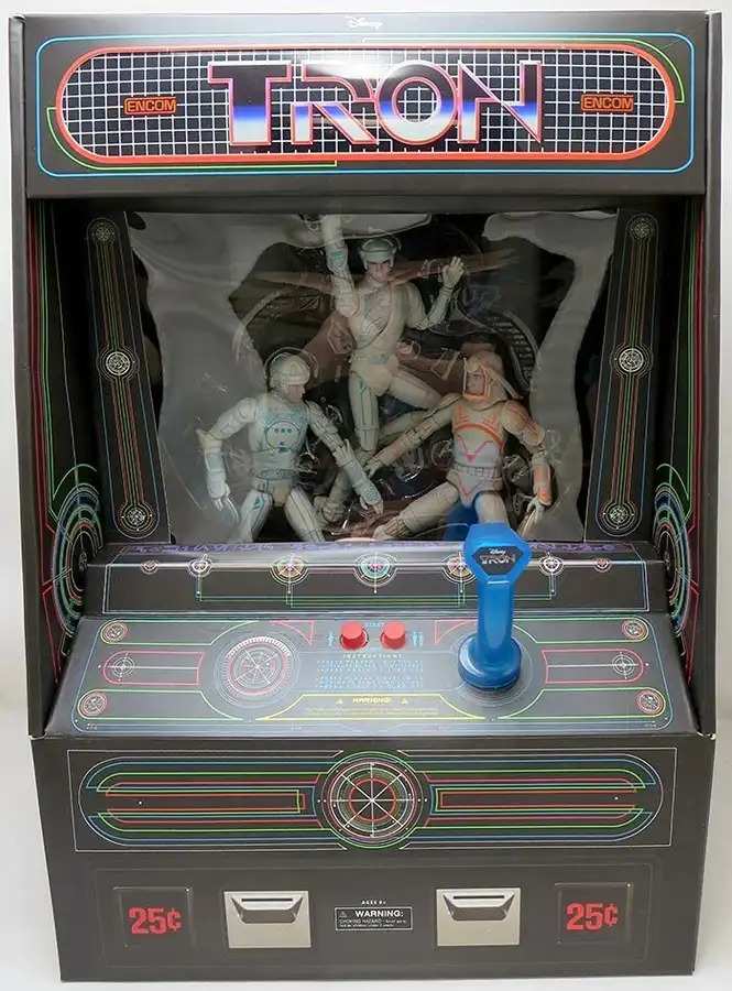 Tron Deluxe 7 Inch Action Figure Arcade Cabinet Set (Tron, Sark, Flynn)