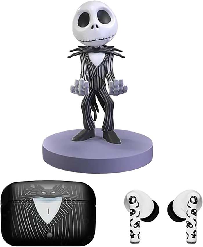 Cable Guys - Nightmare Before Christmas Jack Skellington Earbuds Pro & Holdems 4 Inch Figure Earbud Holder