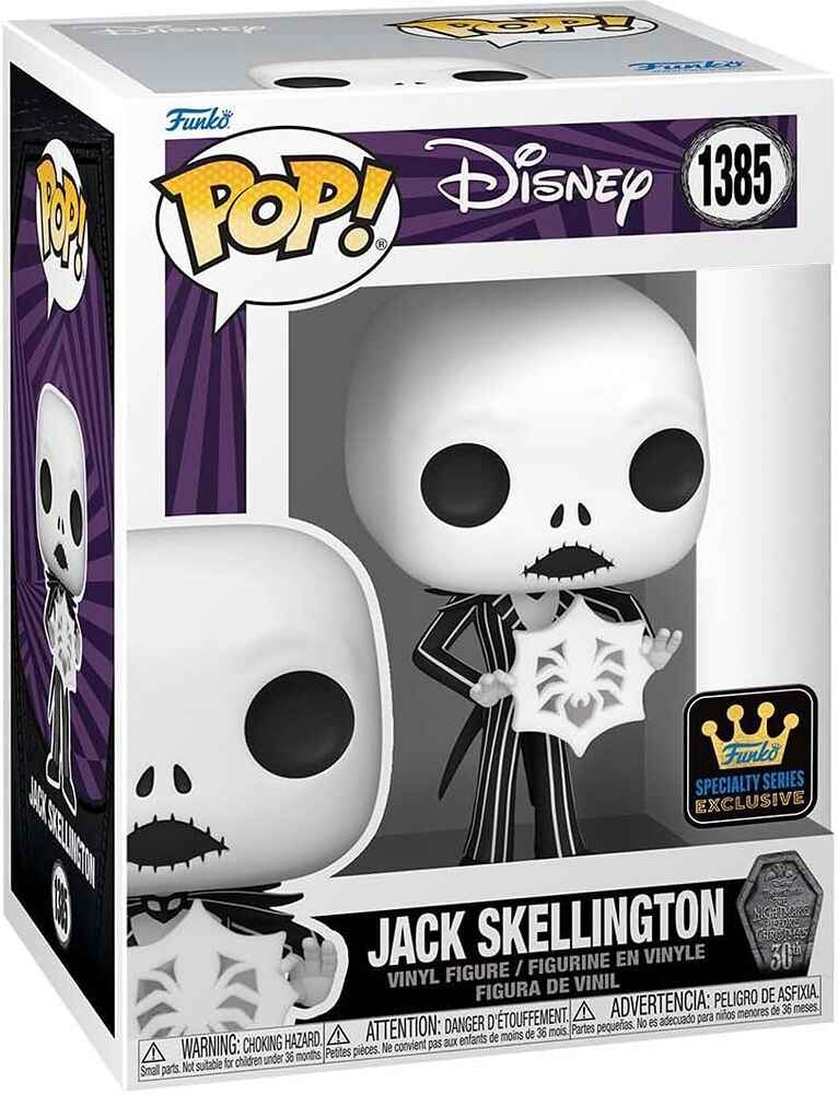 Pop Disney Nightmare Before Christmas 3.75 Inch Vinyl Figure - Jack Skellington with Snowflake Specialty Exclusive #1385