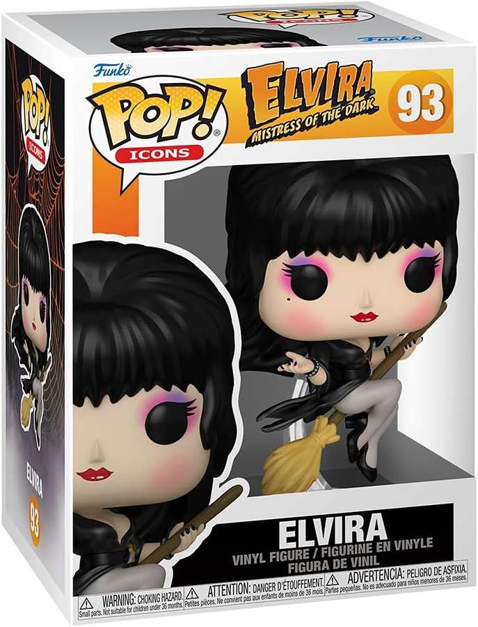 Funko Pop Icons Mistress of the Dark 3.75 Vinyl Figure - Elvira with Broom #93