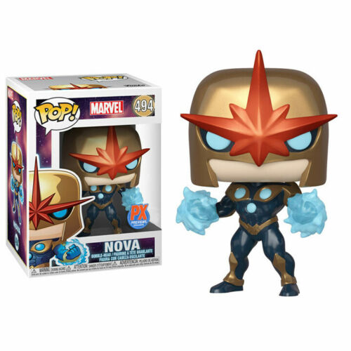 Pop Marvel 3.75 Inch Vinyl Figure - Nova Metallic PX Exclusive #494 - figurineforall.com