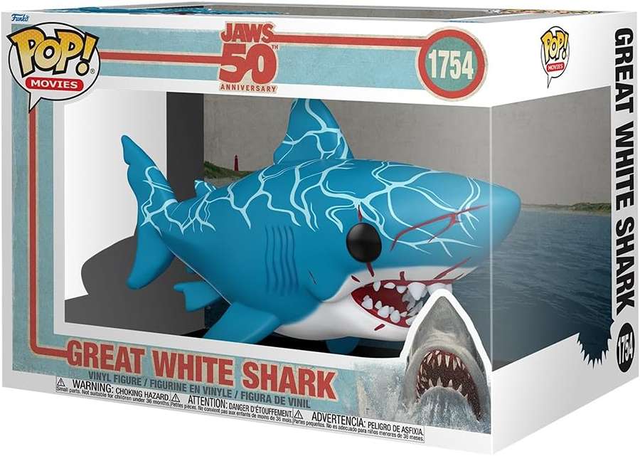 Pop Movies Jaws 50th Anniversary 6 Inch Vinyl Figure - Jaws The Great White Shark (Retro) #1754