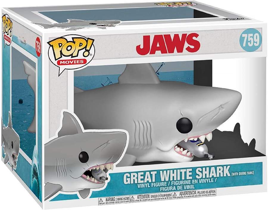 Pop Movies Jaws 6 Inch Vinyl Figure - Jaws The Great White Shark with Diving Tank #759