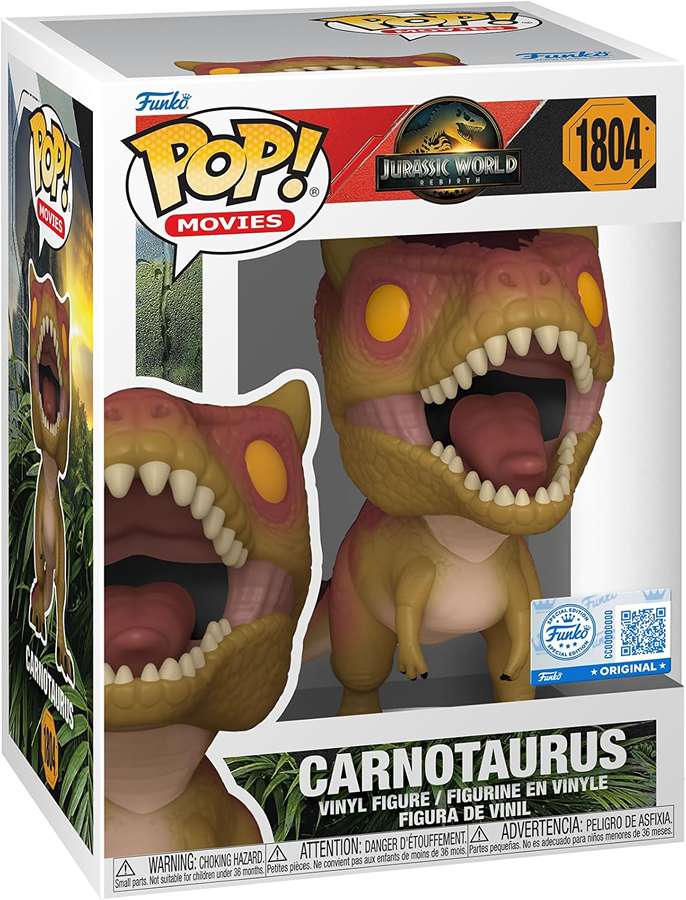 Pop Movies Jurassic World Rebirth 3.75 Inch Vinyl Figure - Carnotaurus (Special Edition) #1804