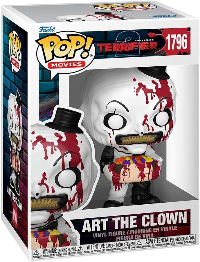 Pop Movies Terrifier 3.75 Inch Vinyl Figure - Art The Clown with Head #1796