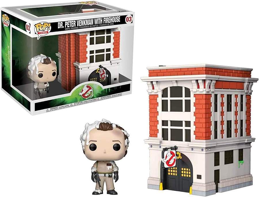 Pop Town Movies Ghostbusters 3.75 Inch Vinyl Figure - Dr. Peter Venkman with Firehouse #03