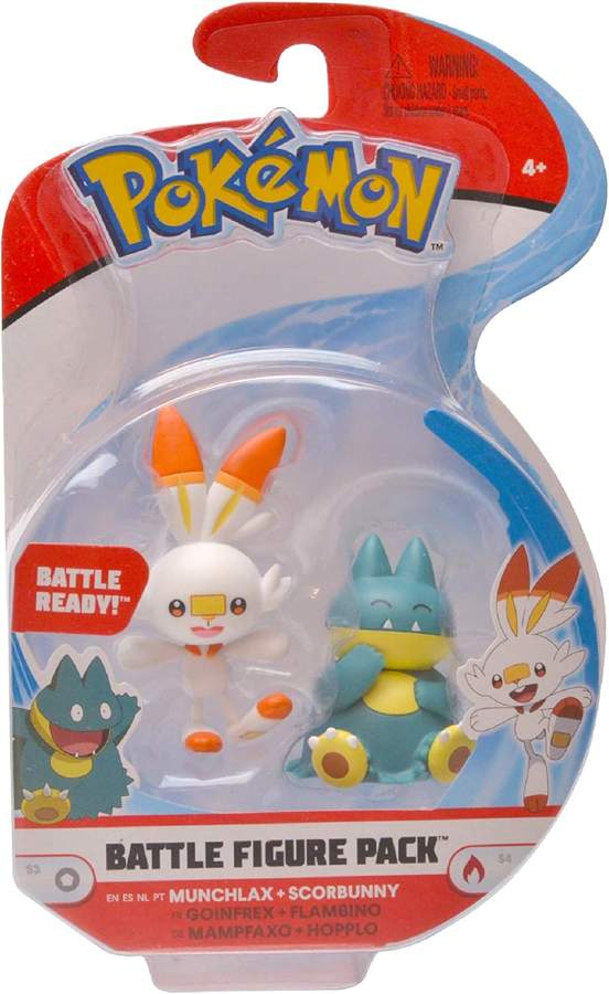 Pokemon Munchlax & Scorbunny 2 Inch Battle Figure 2-Pack