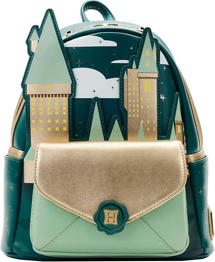 Loungefly Harry Potter Golden Hogwarts Castle Mini Backpack Shoulder Bag
