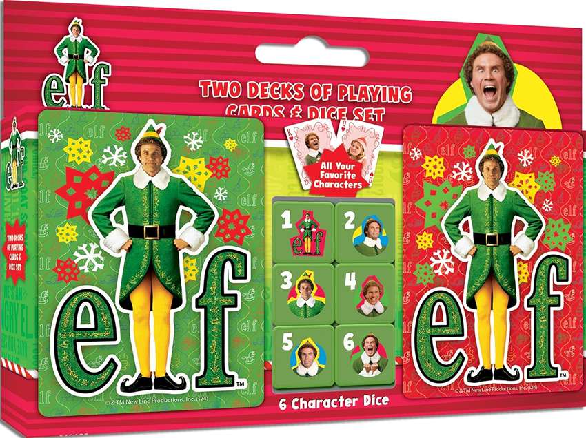 Elf Holiday Movie Playing Cards and Dice Set 2-Pack