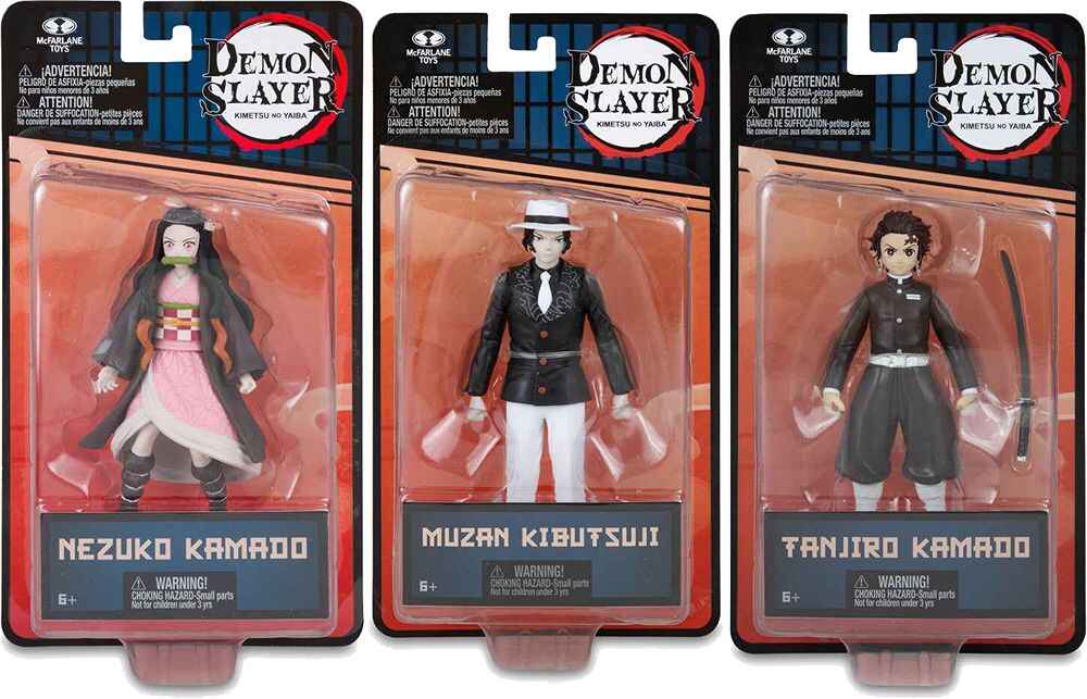 Demon Slayer Kimetsu No Yaiba Wave 1 - Set of 3 (Muzan, Nezuko, Tanjiro) 5 Inch Action Figure