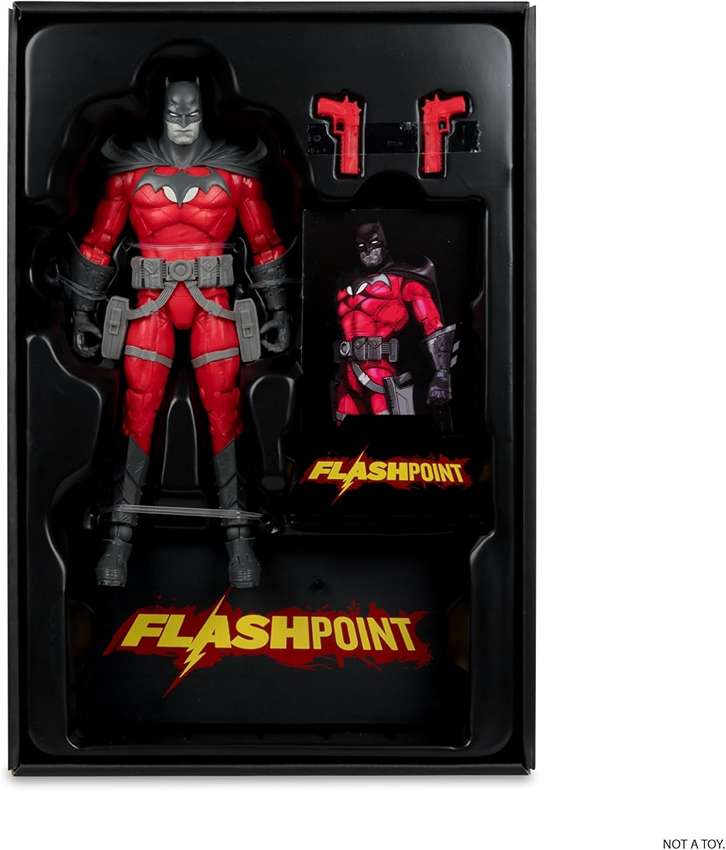 DC Multiverse Batman (Flashpoint) (B&W with Accent) Gold Label 7 Inch Action Figure