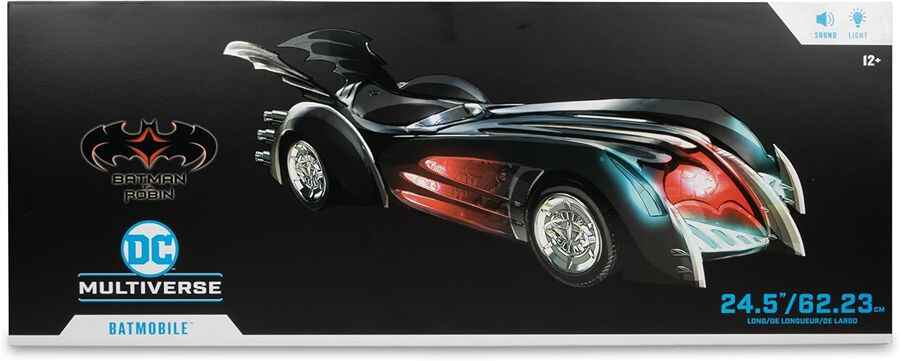 DC Multiverse Batman & Robin - Batmobile with Light and Sound 7 Inch Scale Vehicle