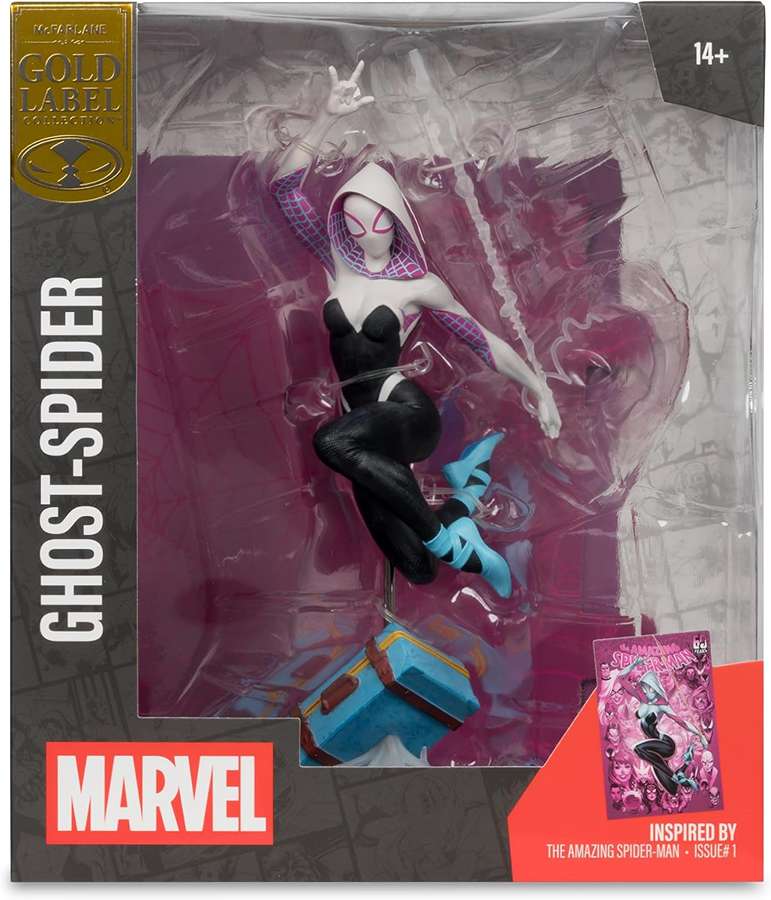 Marvel Collectibles 1/10th Scale Posed Figure - Ghost Spider 6 Inch (Gold Label) (Amazing Spider-Man #1)