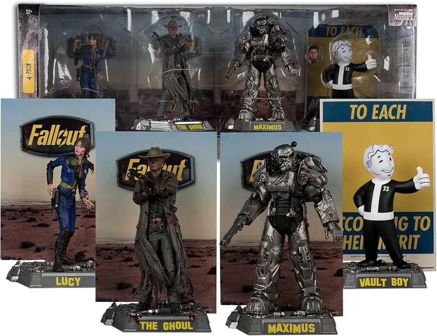 Movie Maniacs Fallout - 4-Pack Set (Ghoul, Lucy, Maximus & Vault Boy) 6 Inch Posed Figure