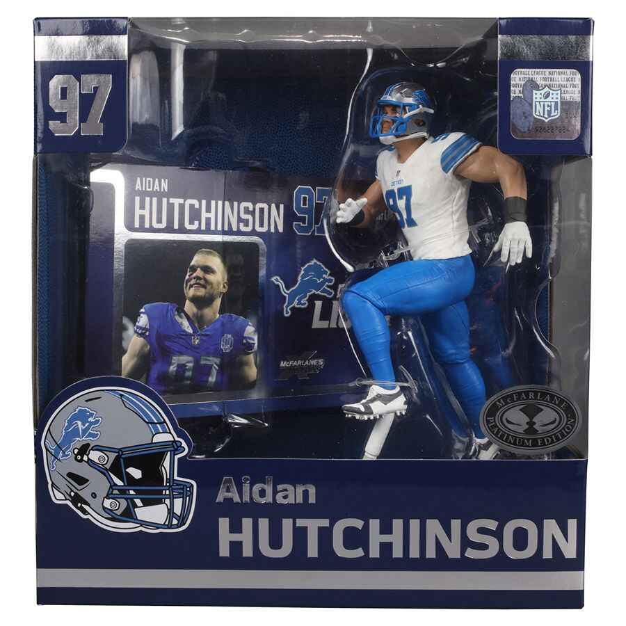 Mcfarlane Sportpicks NFL 7 Inch Posed Figure - Aiden Hutchinson (Detroit Lions) Platinum Chase