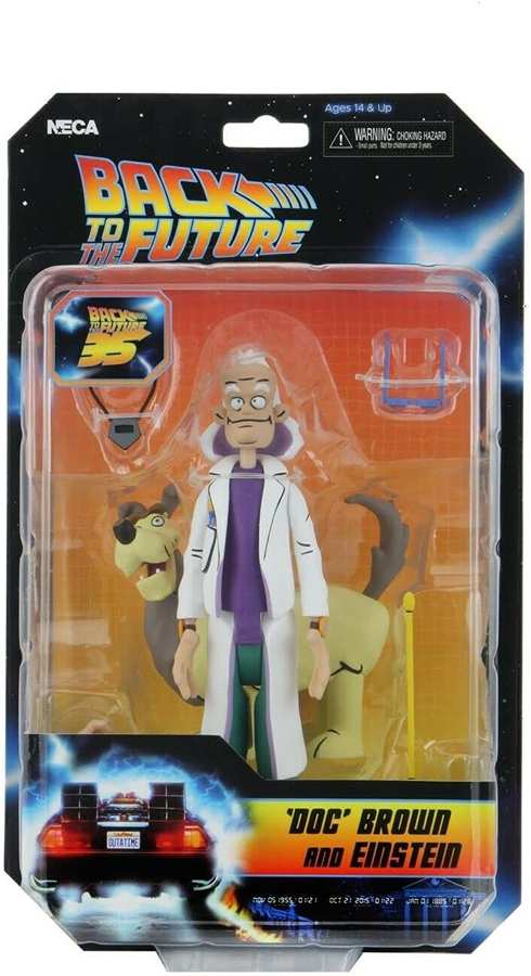 Toony Classics Back To The Future Doc Brown & Einstein 6 Inch Scale Action Figure