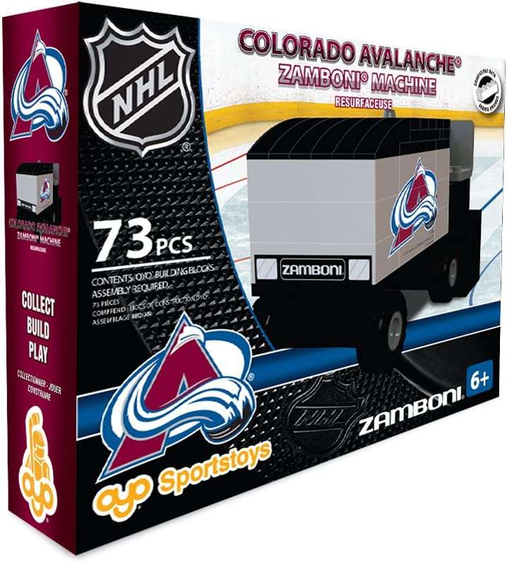 OYO Sports NHL Hockey Zamboni Colorado Avalanche Buildable 73 pcs Ice Resurfacing Machine Building Blocks Set - figurineforall.com