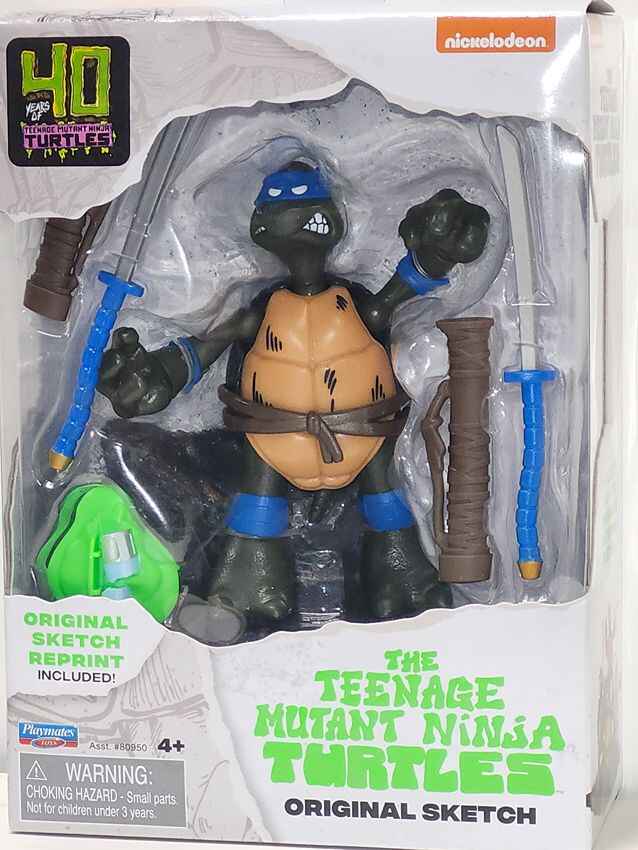 Teenage Mutant Ninja Turtles 40th Anniversary Original Sketch 4 Inch Action Figure - Leonardo