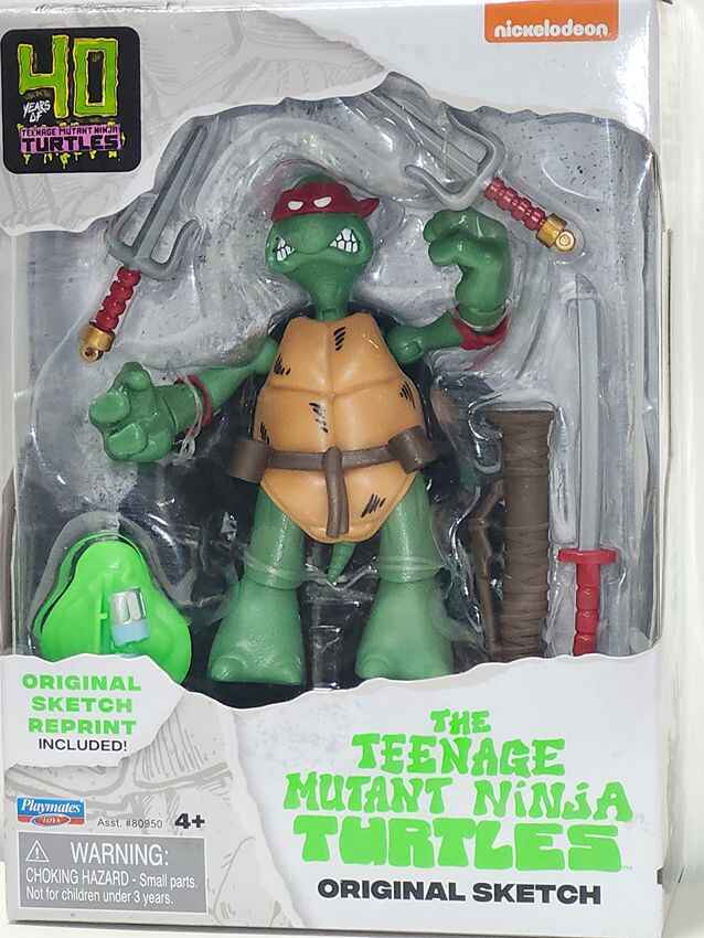 Teenage Mutant Ninja Turtles 40th Anniversary Original Sketch 4 Inch Action Figure - Raphael