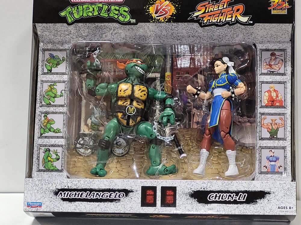 Teenage Mutant Ninja Turtles Vs. Street Fighter 6 Inch Action Figure 2-Pack - Michelangelo vs Chun-Li