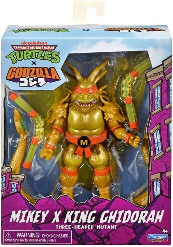 Teenage Mutant Ninja Turtles x Godzilla - Michelangelo X King Ghidorah 5 Inch Action Figure