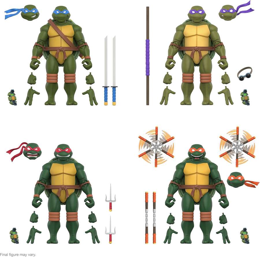 Teenage Mutant Ninja Turtles Ultimates Set of 4 (Michelangelo, Raphael, Donatello, Leonardo) 7 Inch Action Figure