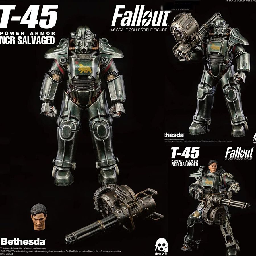 Fallout T-45 NCR Salvaged Power Armor 14.5 Inch 1/6 Scale