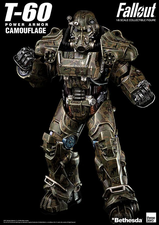 Fallout T-60 Camouflage Power Armor 14.5 Inch 1/6 Scale Collectible Figure