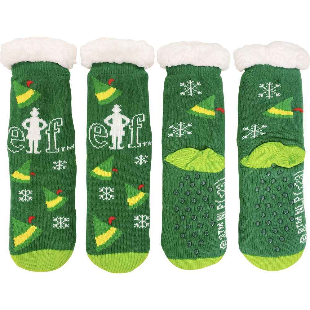 Socks Elf Buddy Hats Green Sherpa Lined Socks