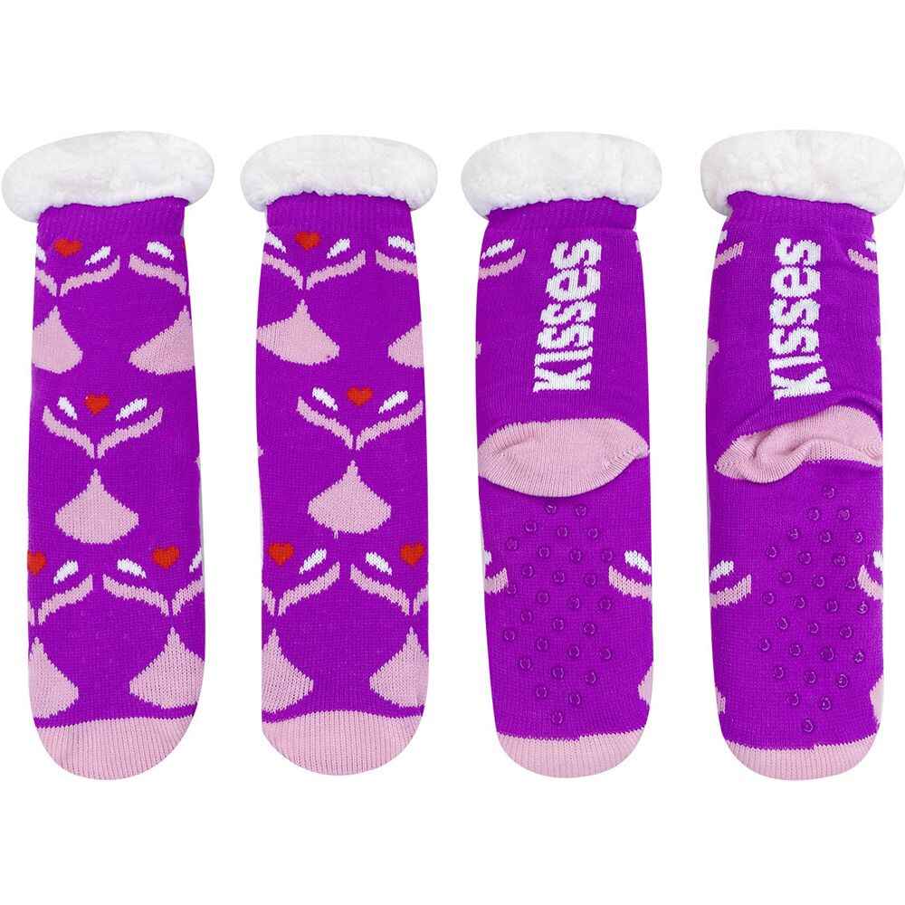 Socks Hershey Kisses Purple Sherpa Lined Socks
