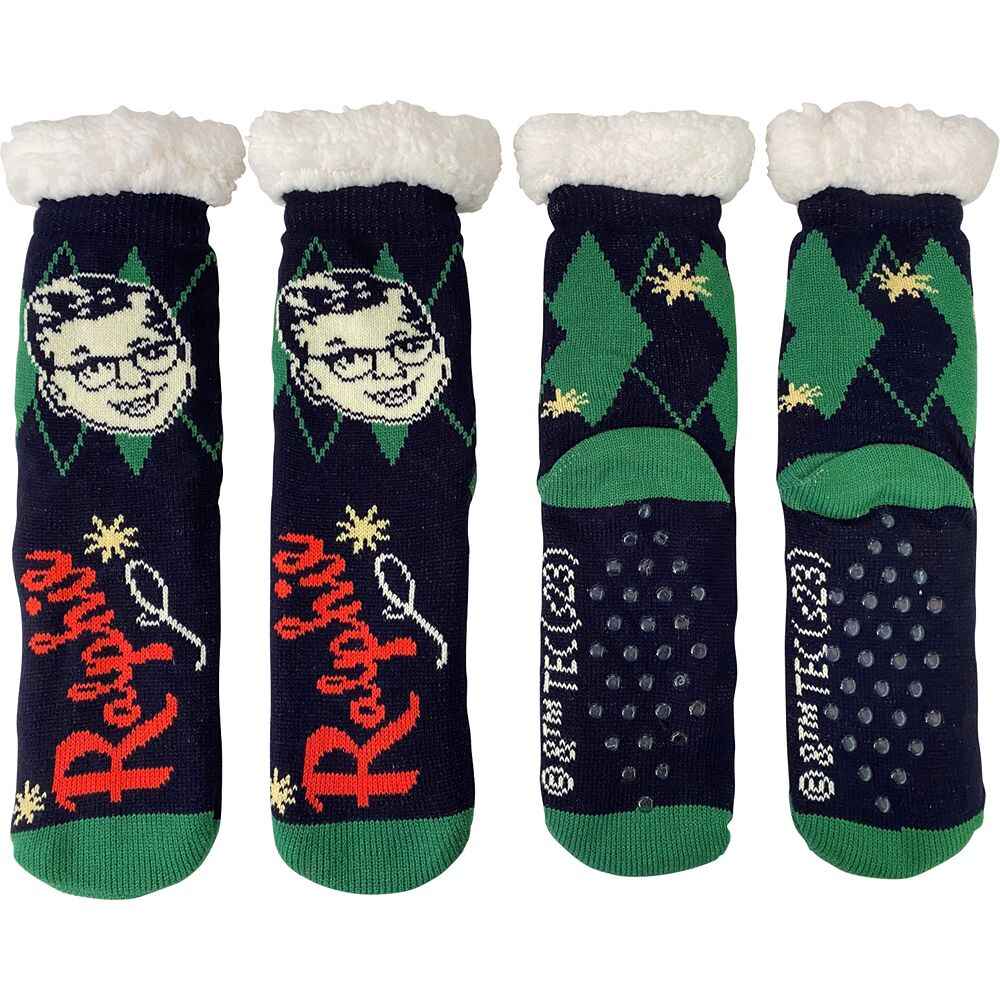 Socks A Christmas Story Ralphie Black Sherpa Lined Socks