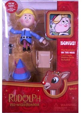 Rudolph the Red-Nosed Reindeer Mid Scale 4 inch Hermey with Hammer & Dentistry Book Action Figure Set - figurineforall.ca