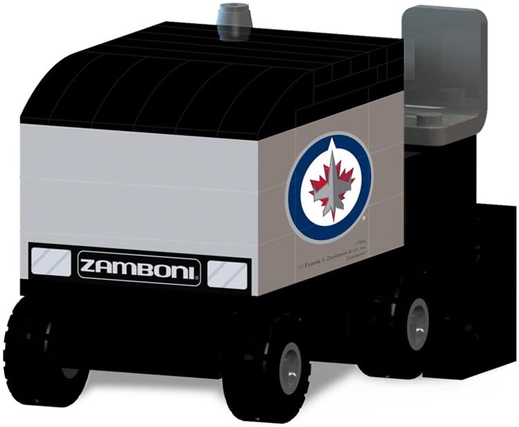 OYO Sports NHL Hockey Zamboni Winnipeg Jets Buildable 73 pcs Ice Resurfacing Machine Building Blocks Set - figurineforall.ca