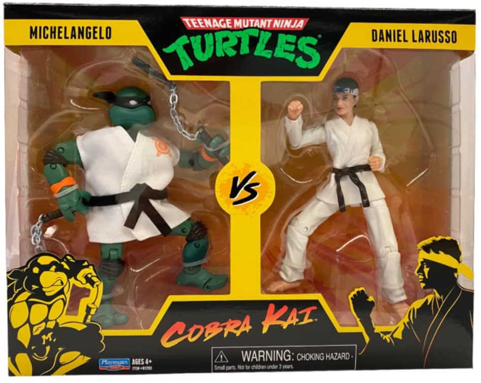 Teenage Mutant Ninja Turtles vs. Cobra Kai Michelangelo vs. Daniel LaRusso 2 Pack - figurineforall.com