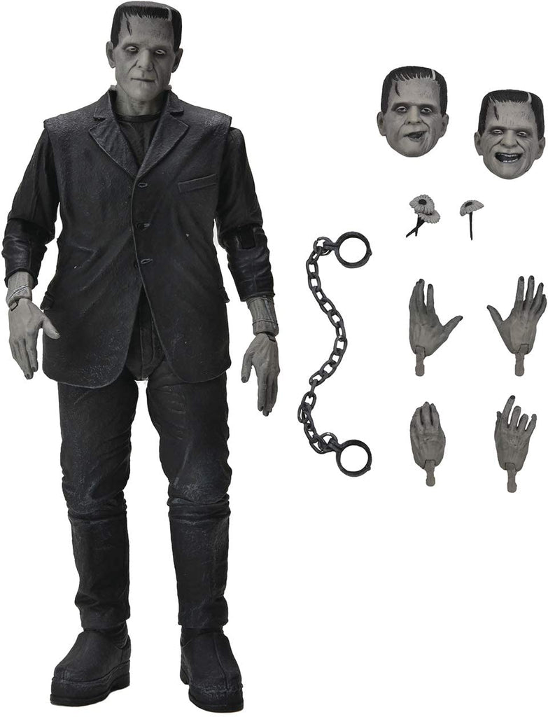 Universal Monsters Frankenstein Black & White 7 Inch Ultimate Action Figure - figurineforall.com